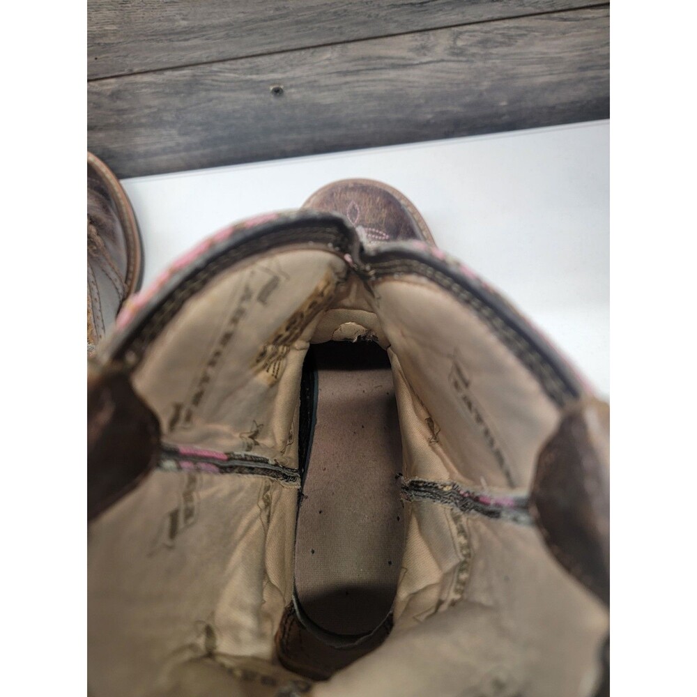 Ariat Fatbaby 10015055 Cowgirl Brown Leather Pink Camo Boots Women’s Size 7 B - Picture 7 of 7